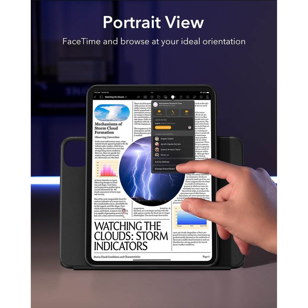 ESR Magnetic Case iPad Pro 11 M5 2025 M4 2024 Multi-Angle Stand Black - Picture 9 of 9